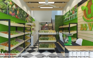 THIẾT KẾ SHOP THỰC PHẨM SẠCH - BÒ VÀNG - HÀ NỘI